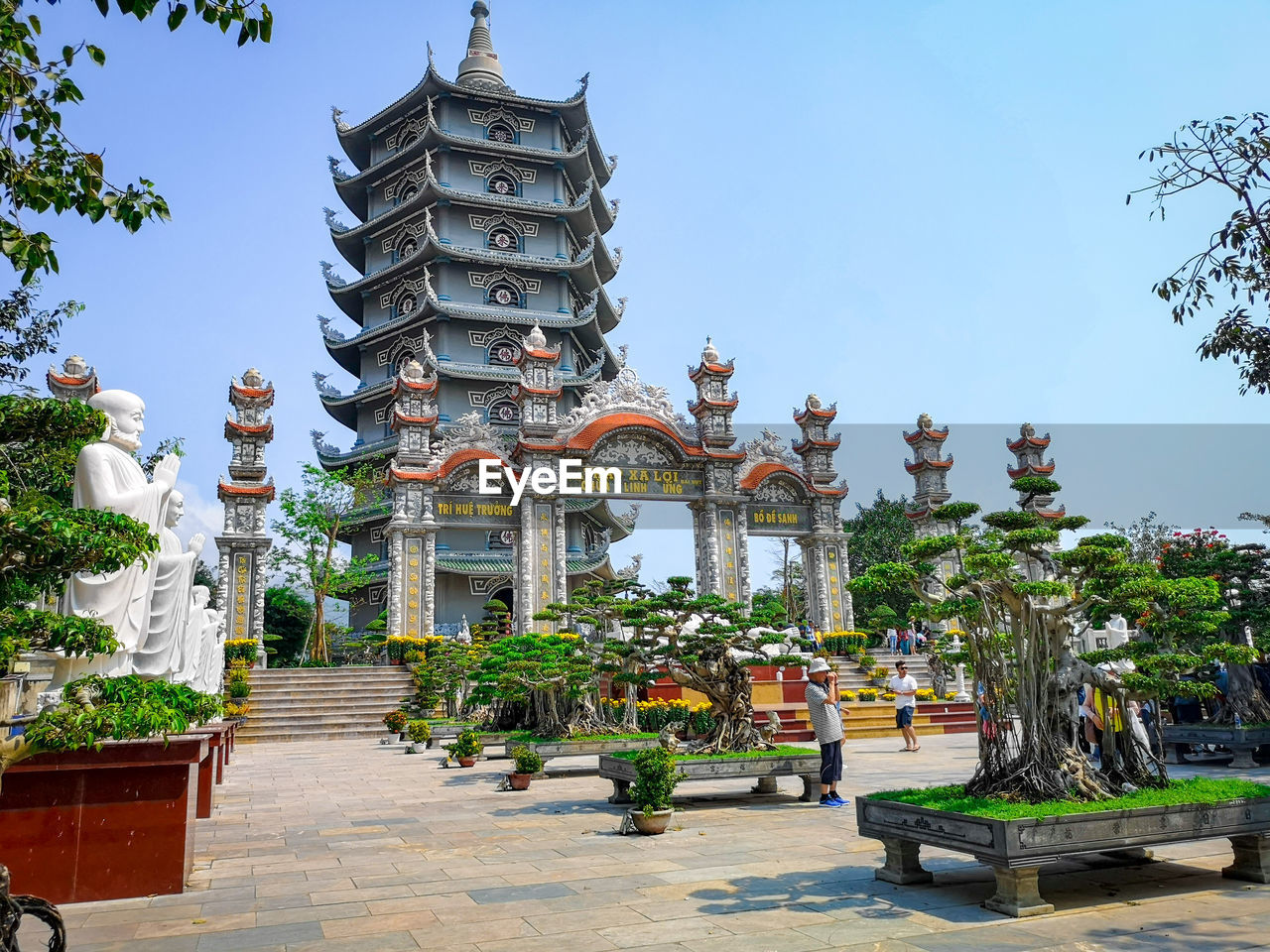 View of temple building against sky