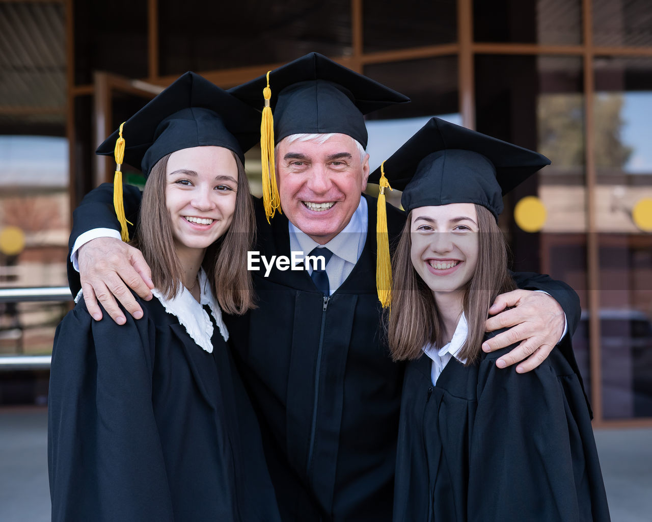 portrait of woman wearing graduation