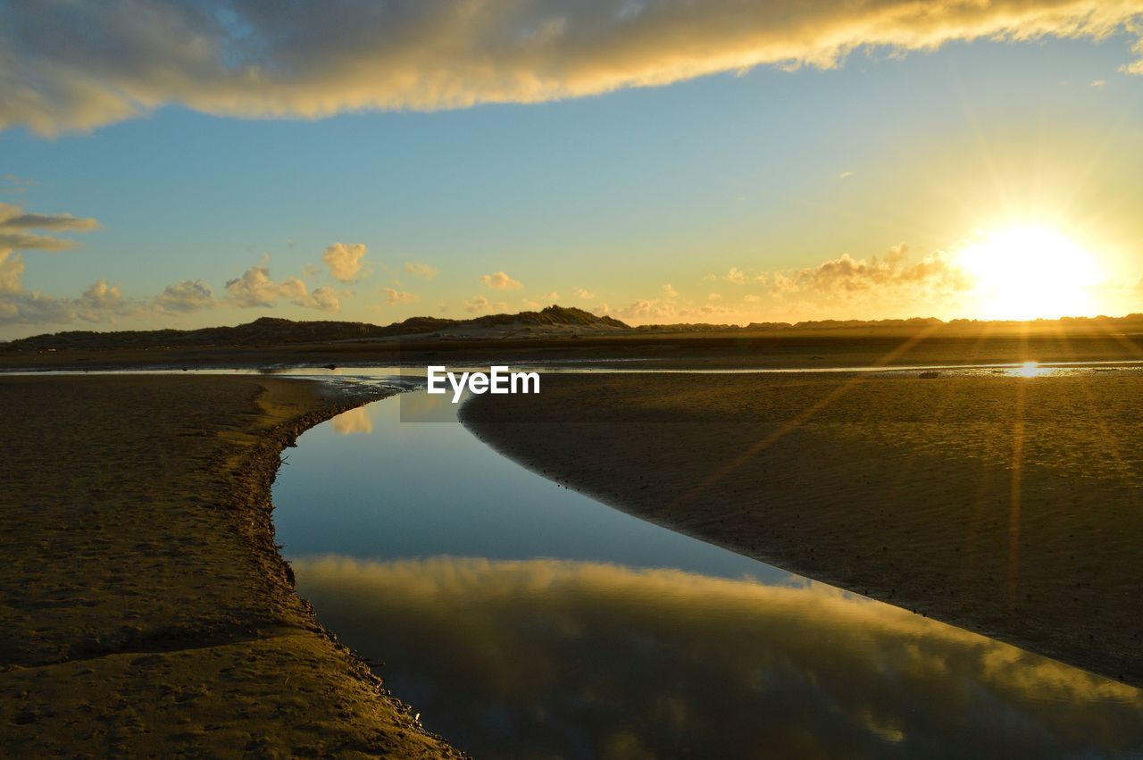 LAKE AGAINST SKY DURING SUNSET