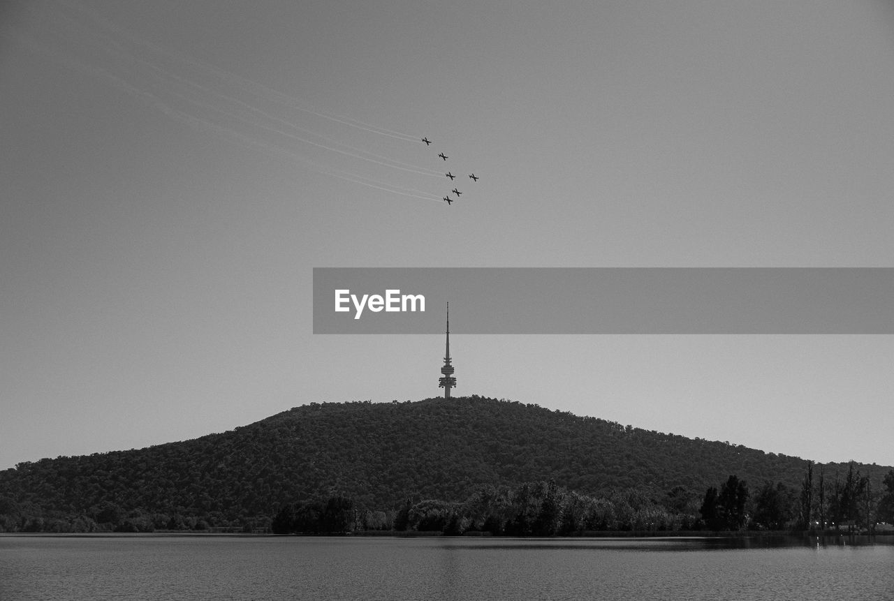 BIRDS FLYING OVER THE TOWER