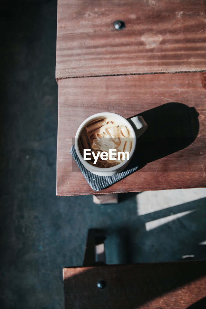 Close-up of cappuccino on table