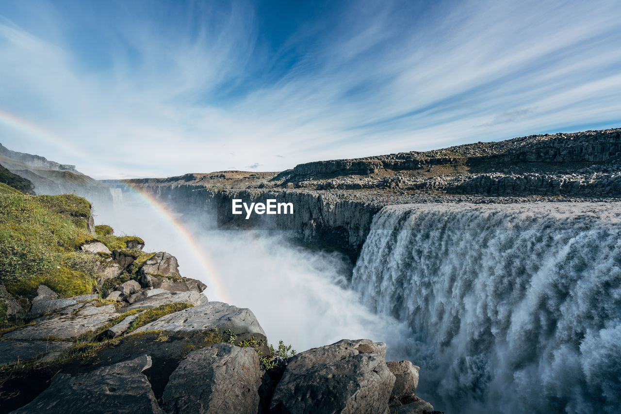 View of waterfall against sky