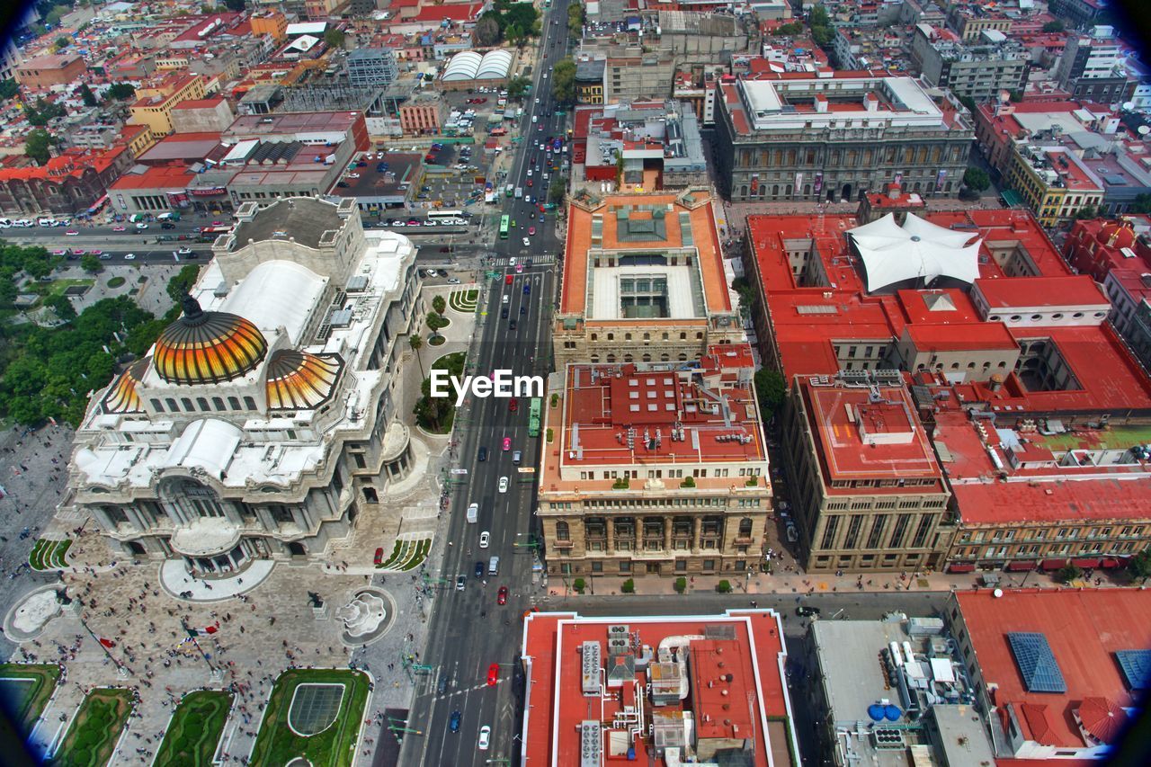 HIGH ANGLE VIEW OF BUILDINGS