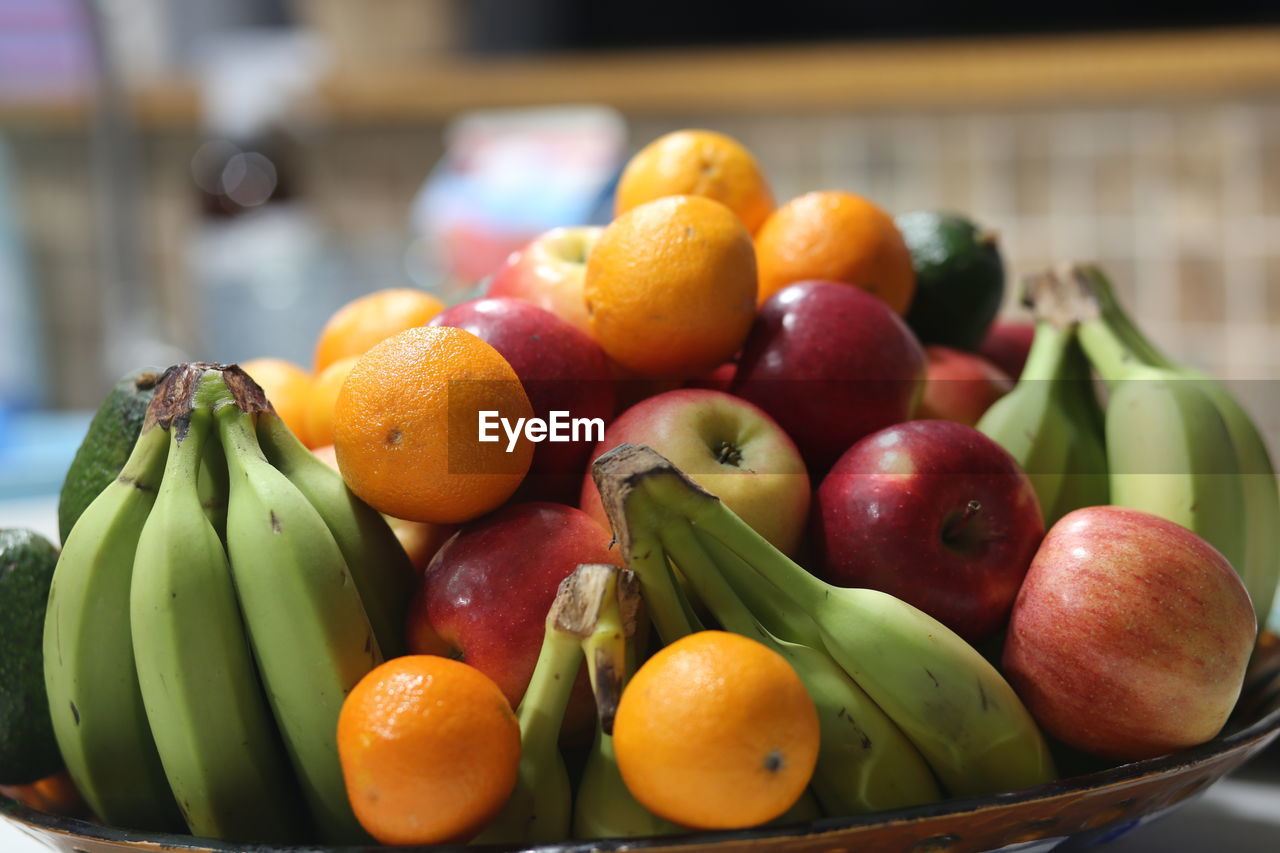 Close-up of fruits in plate