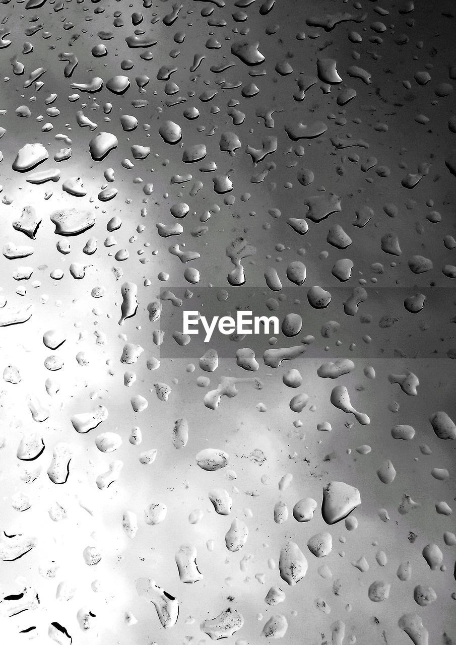 Full frame shot of wet glass window