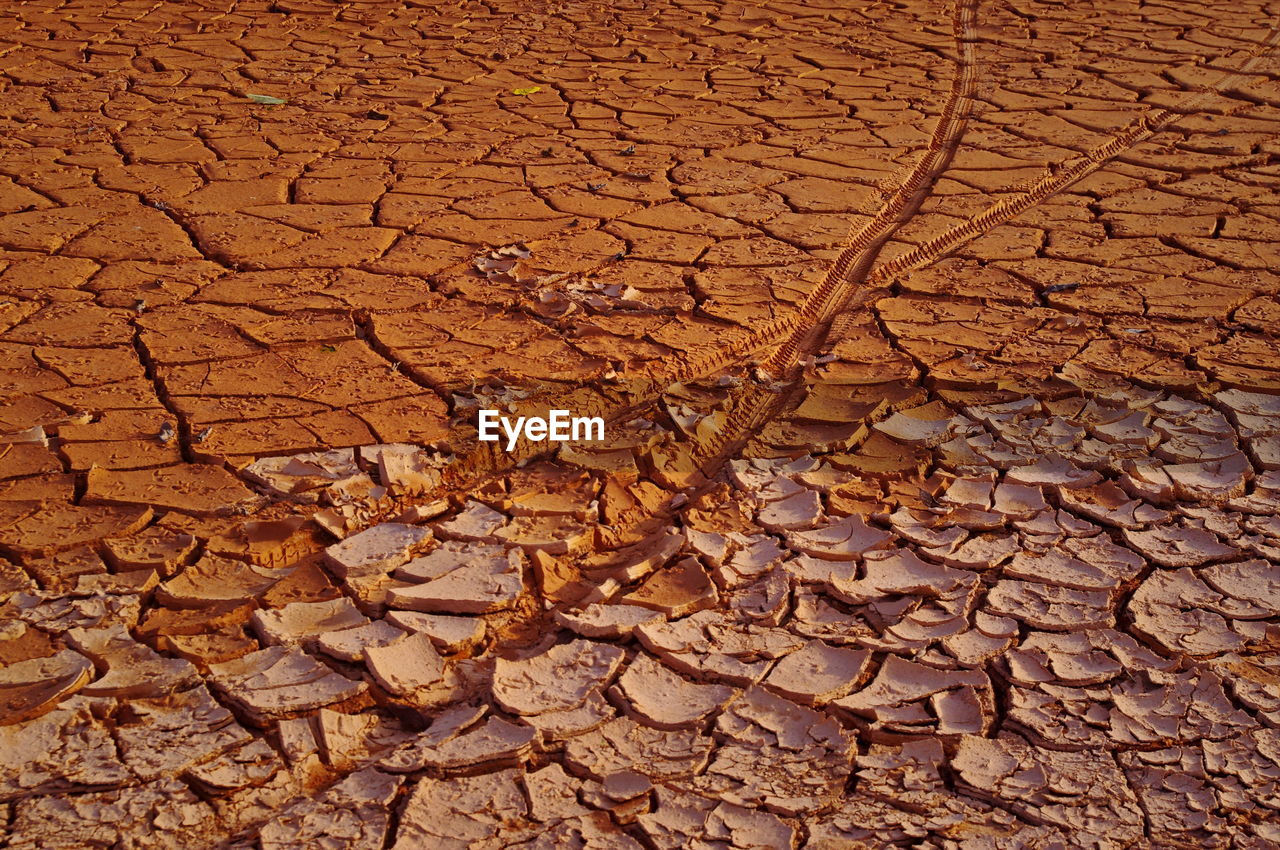 Full frame shot of cracked land