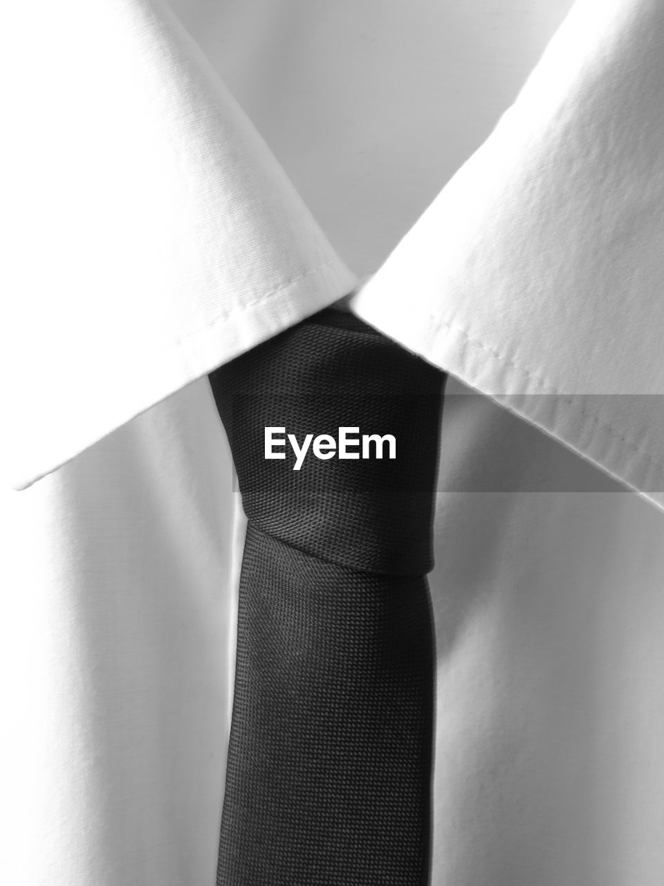 Close-up of necktie on shirt