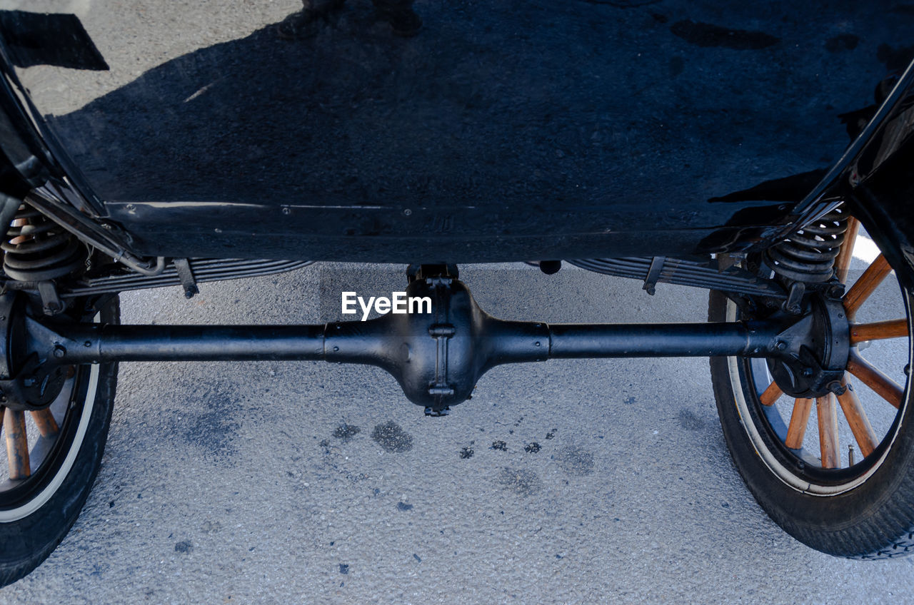 High angle view of bicycle on street