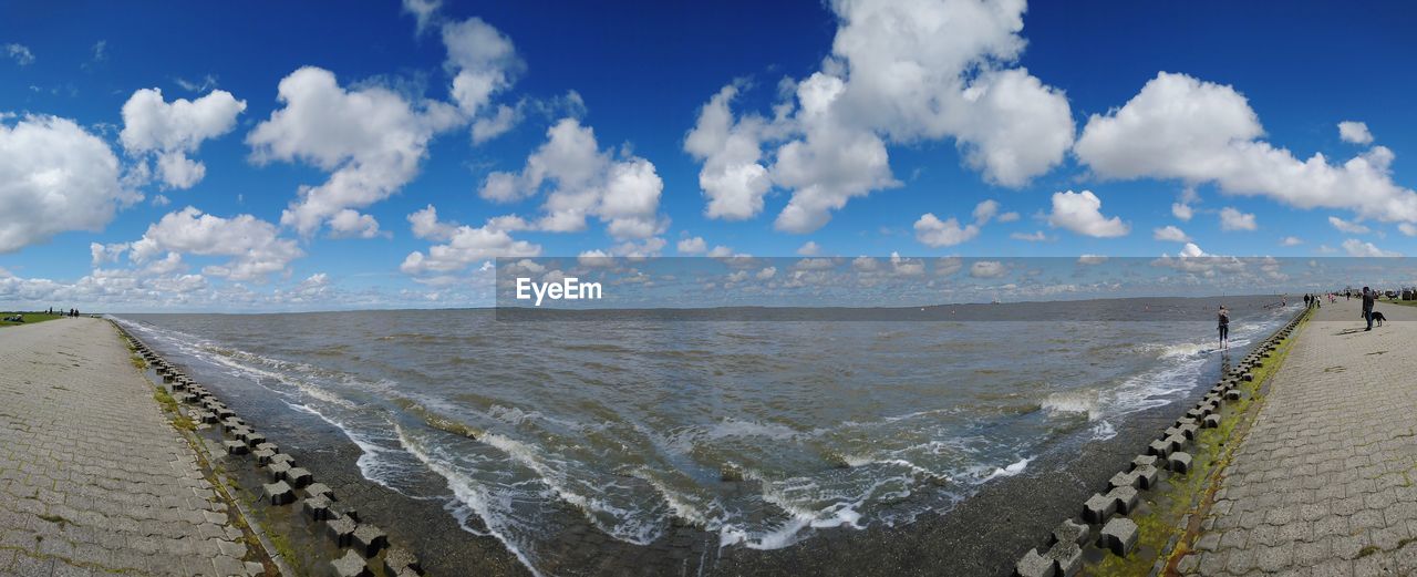 PANORAMIC SHOT OF BEACH AGAINST SKY