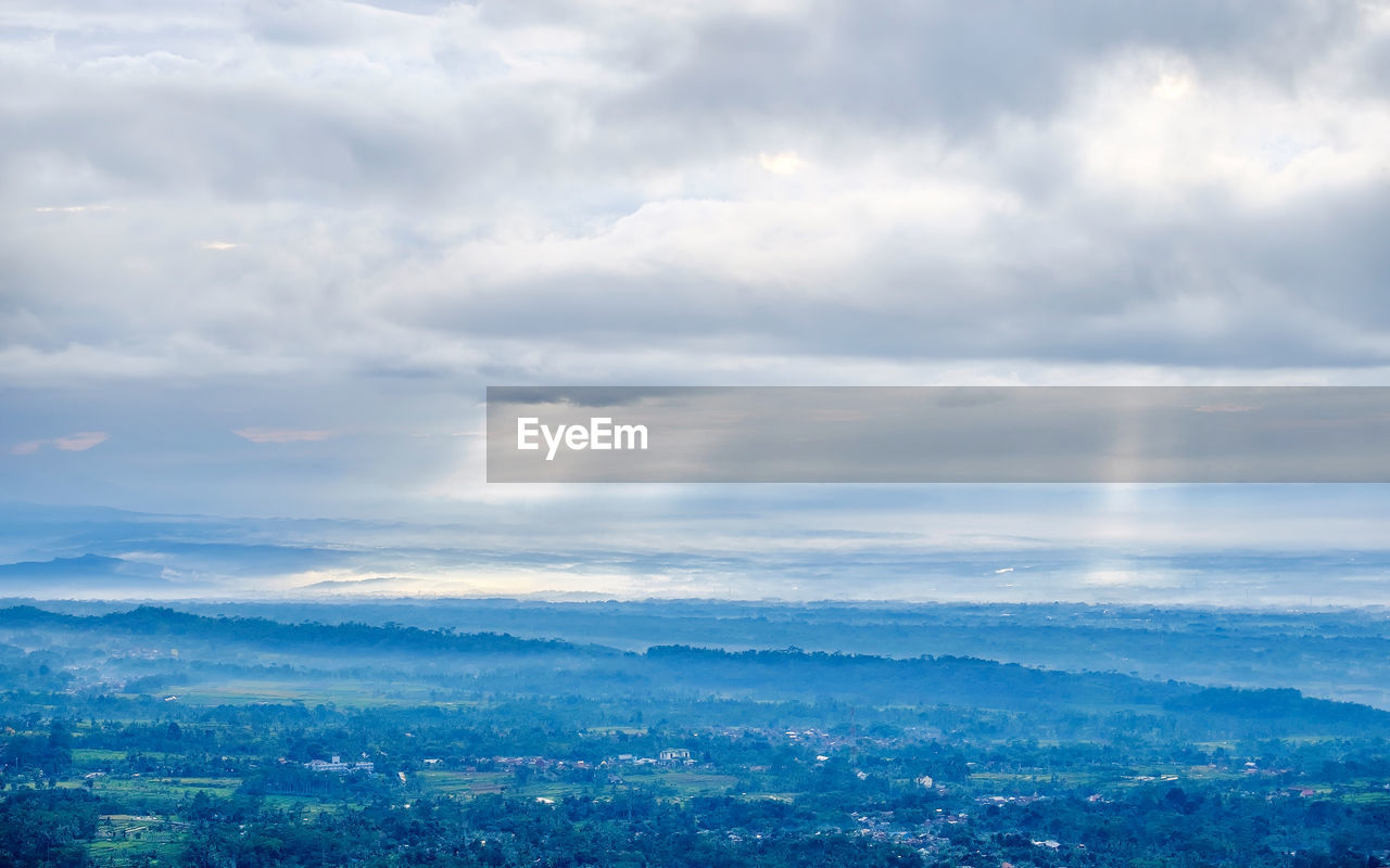 AERIAL VIEW OF LANDSCAPE AND CLOUDS