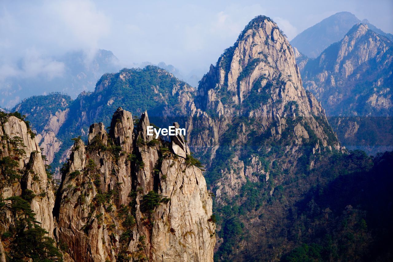 Scenic view of rocky mountains