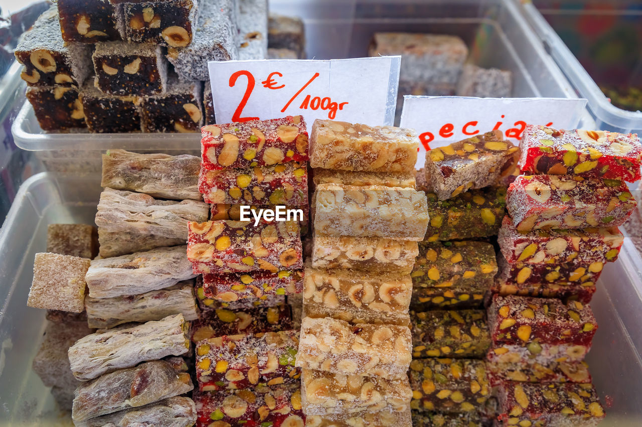 close-up of food for sale at market