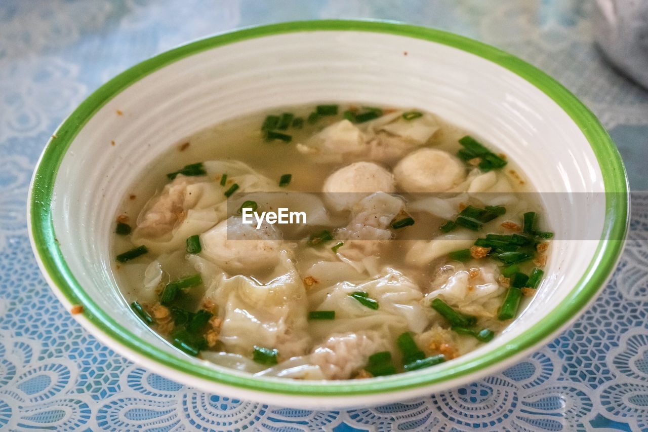 Close-up of soup in bowl