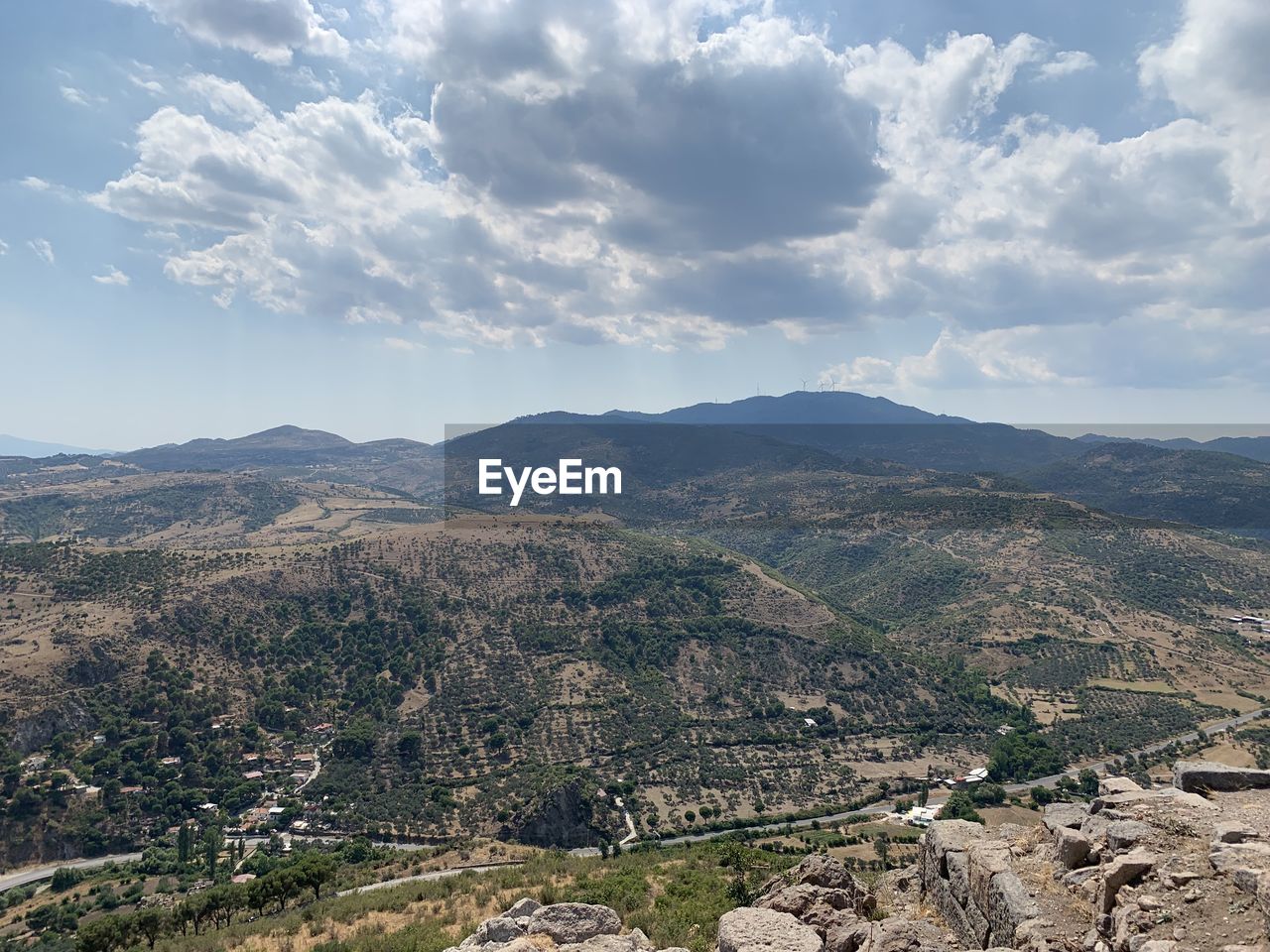 High angle view of landscape against sky