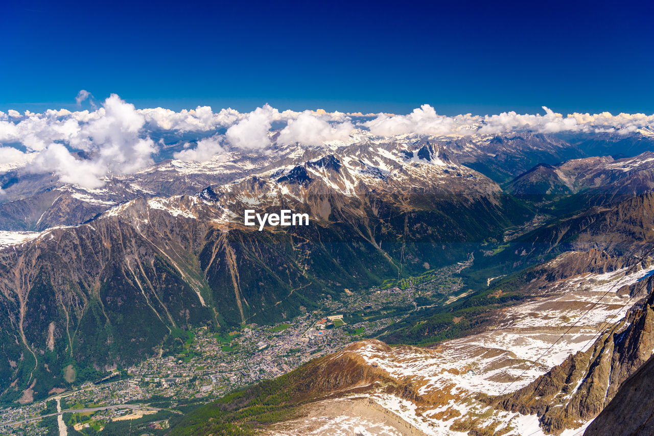 Scenic view of mountains during winter