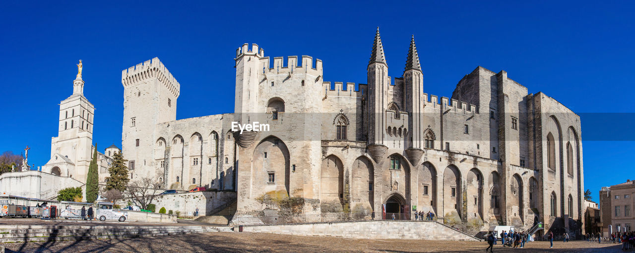 PANORAMIC VIEW OF CATHEDRAL AGAINST BLUE SKY