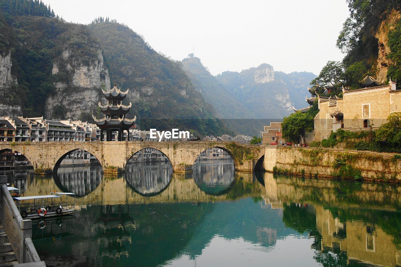 River with mountains in background