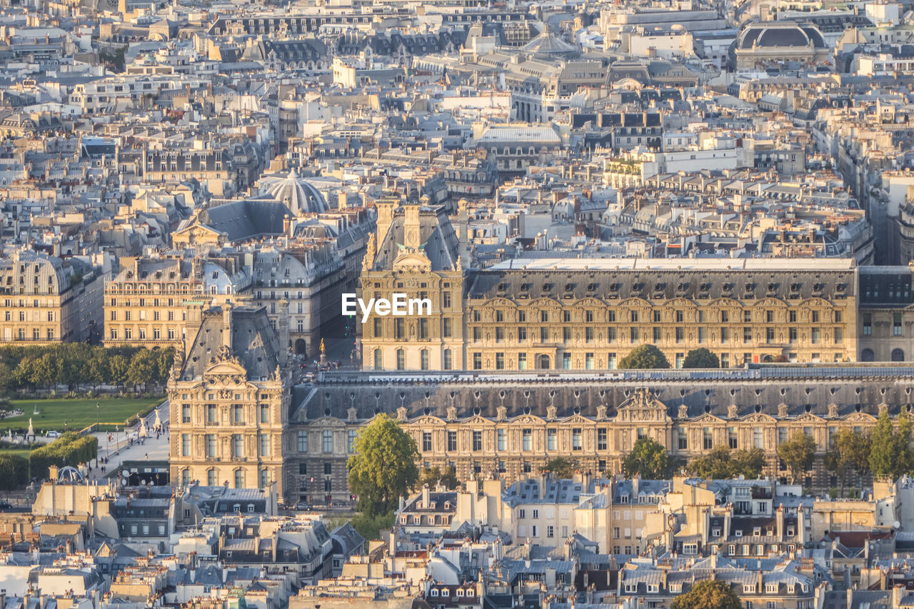 Aerial view of the museum of the louvre in paris