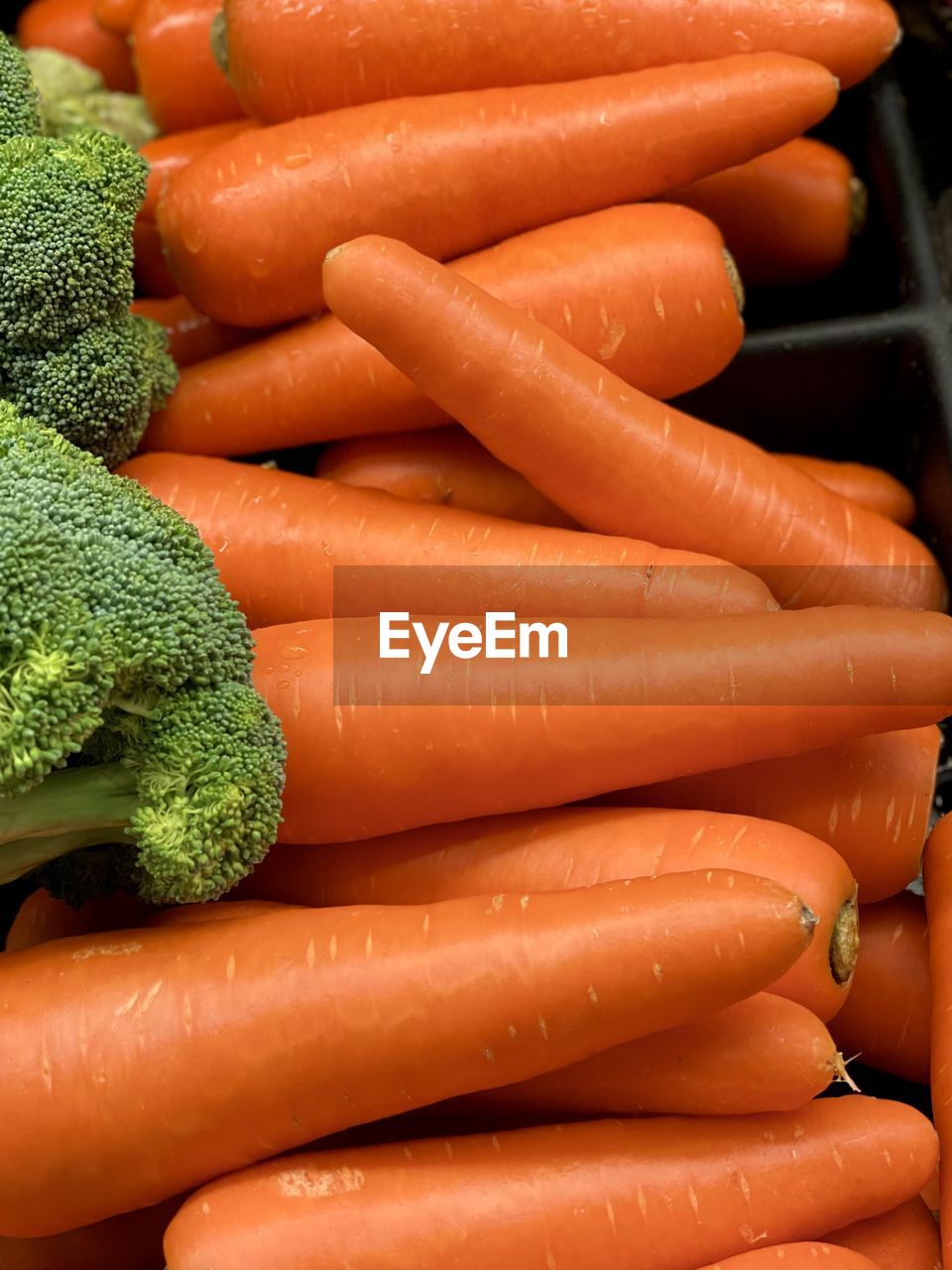 Carrots and broccoli closeup