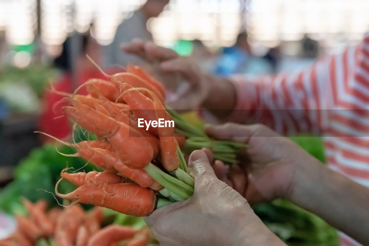 CLOSE-UP OF HAND HOLDING MEAT