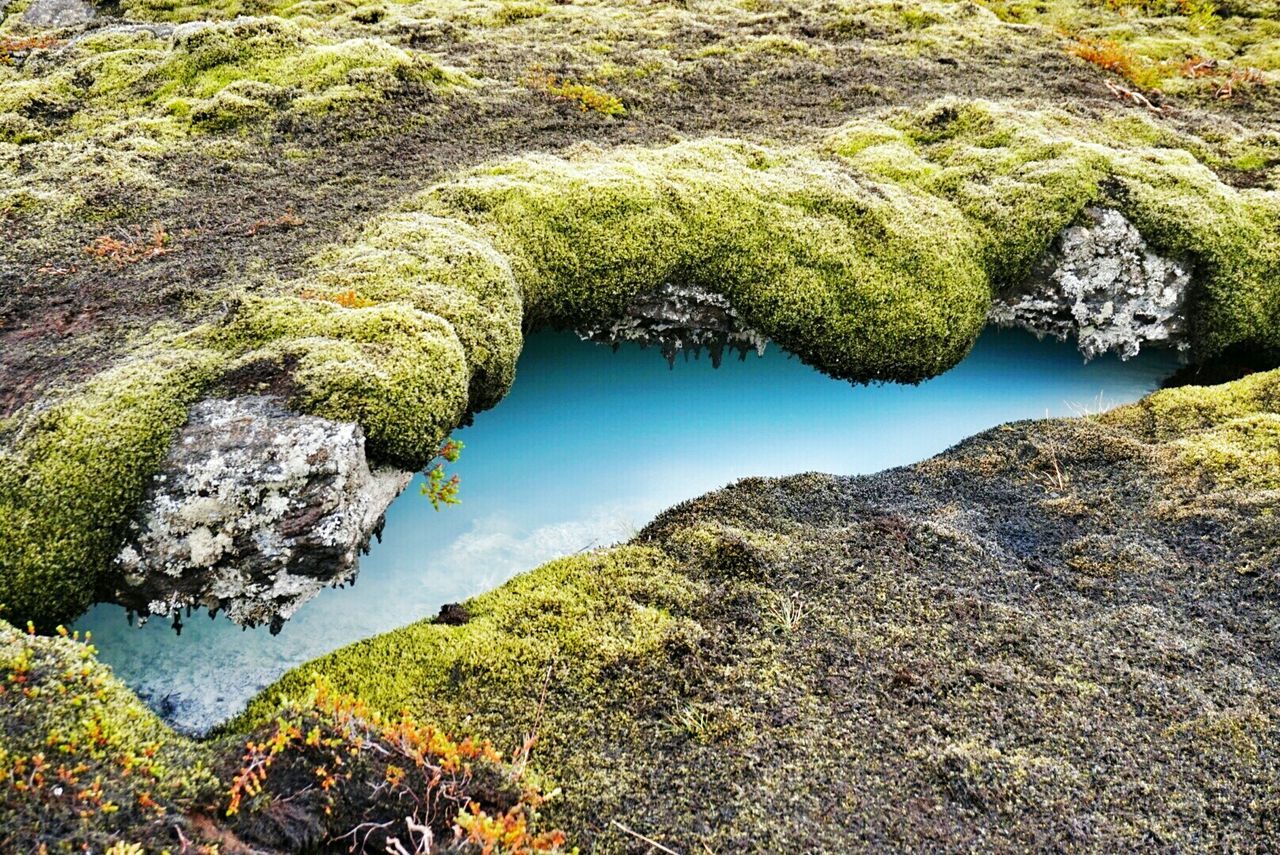 High angle view of blue lagoon