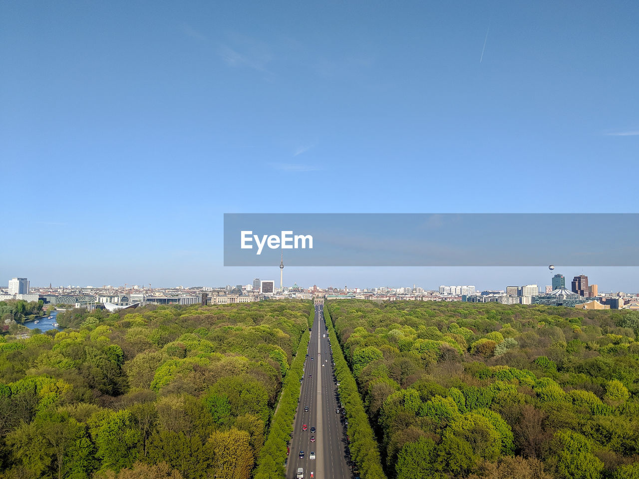 Panoramic view of berlin shot from top of the victory column