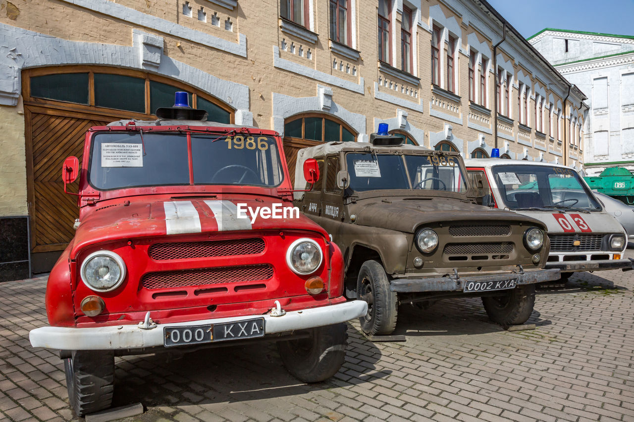 VIEW OF RED CAR PARKED