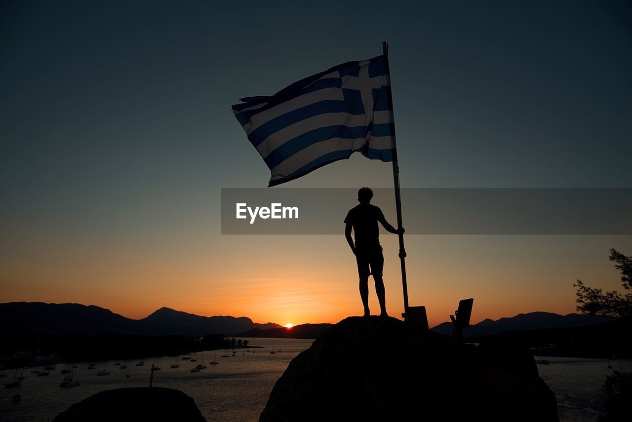 Silhouette of man in greece