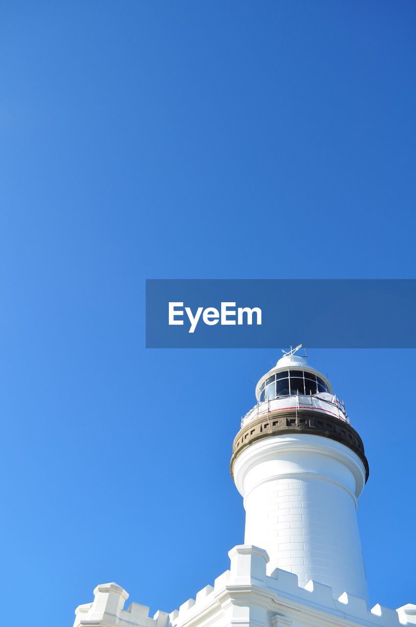 Cape byron lighthouse with clear blue sky background