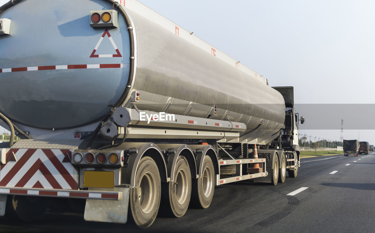 Truck on road against sky