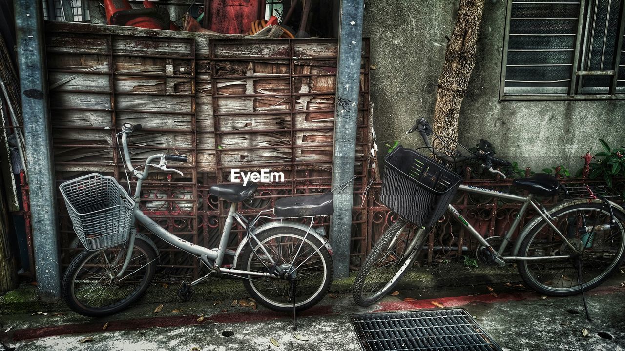 BICYCLES PARKED ON BICYCLE