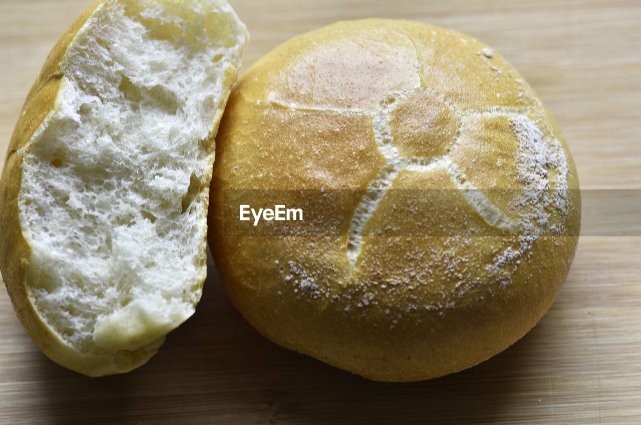CLOSE-UP OF BREAD ON TABLE