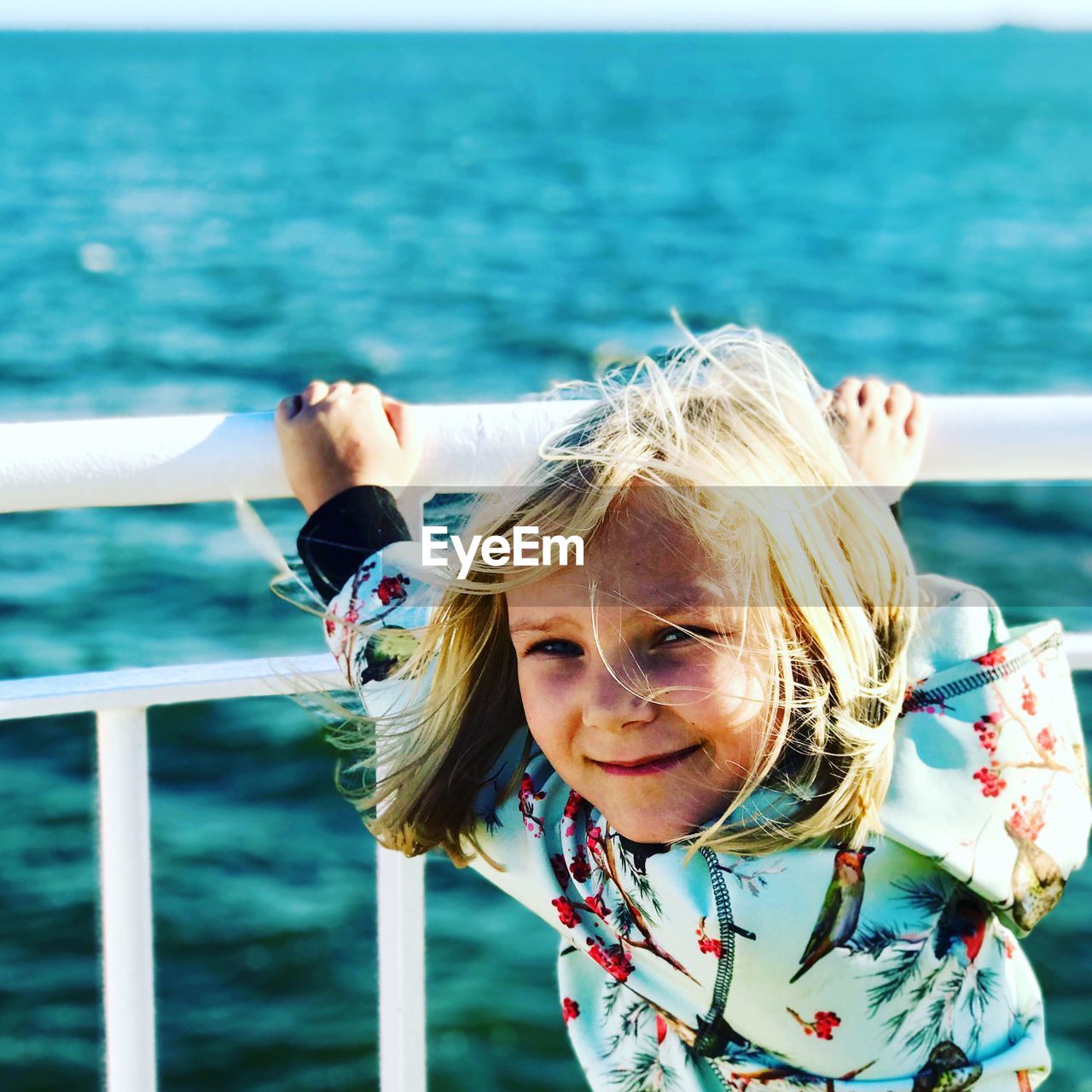 Side view portrait of girl on boat