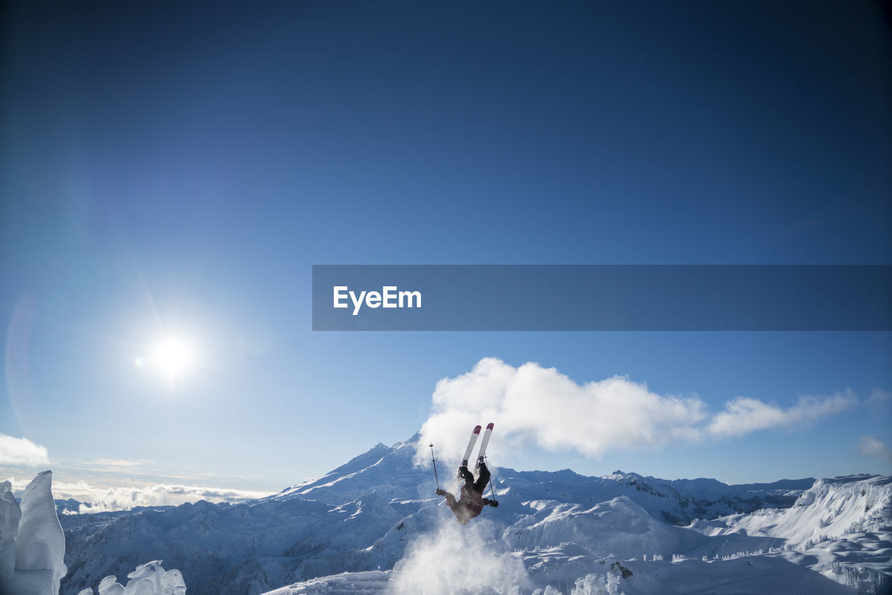 Man skiing in backcountry at mt. baker, washington