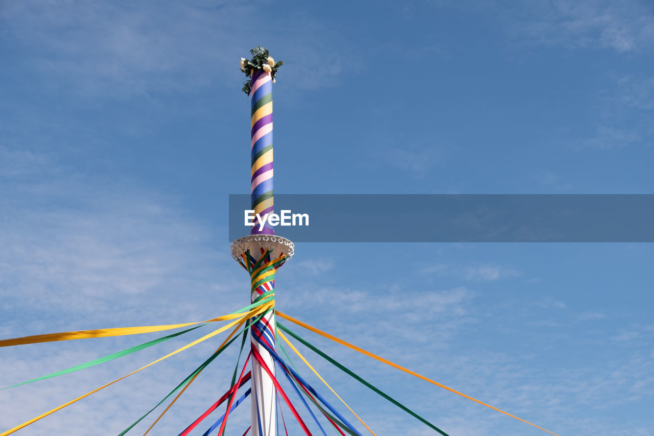 LOW ANGLE VIEW OF FLAGS AGAINST SKY