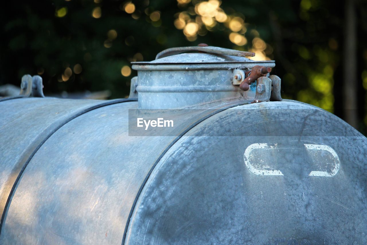 Close-up of water tanker