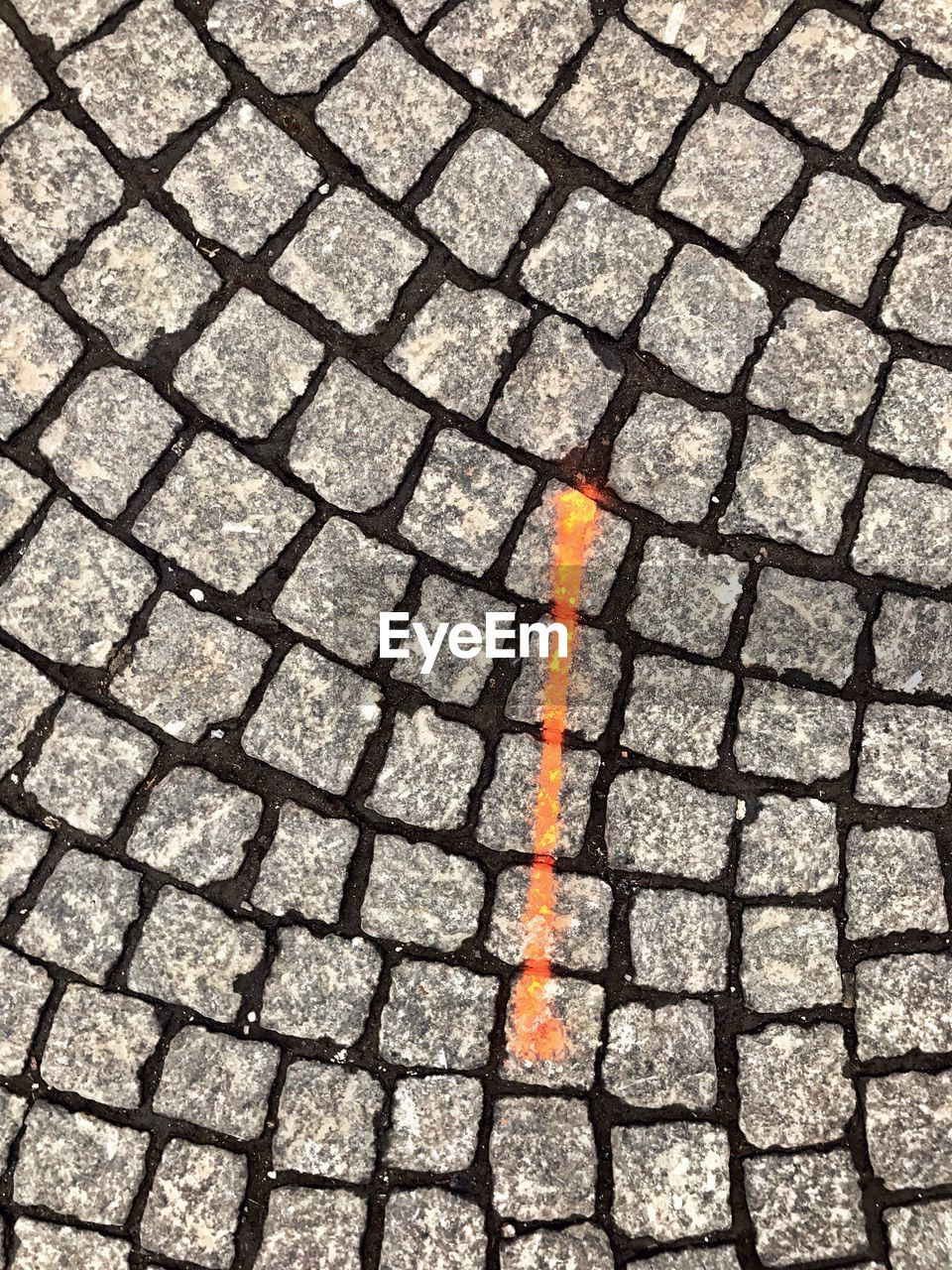 Full frame shot of cobblestoned footpath