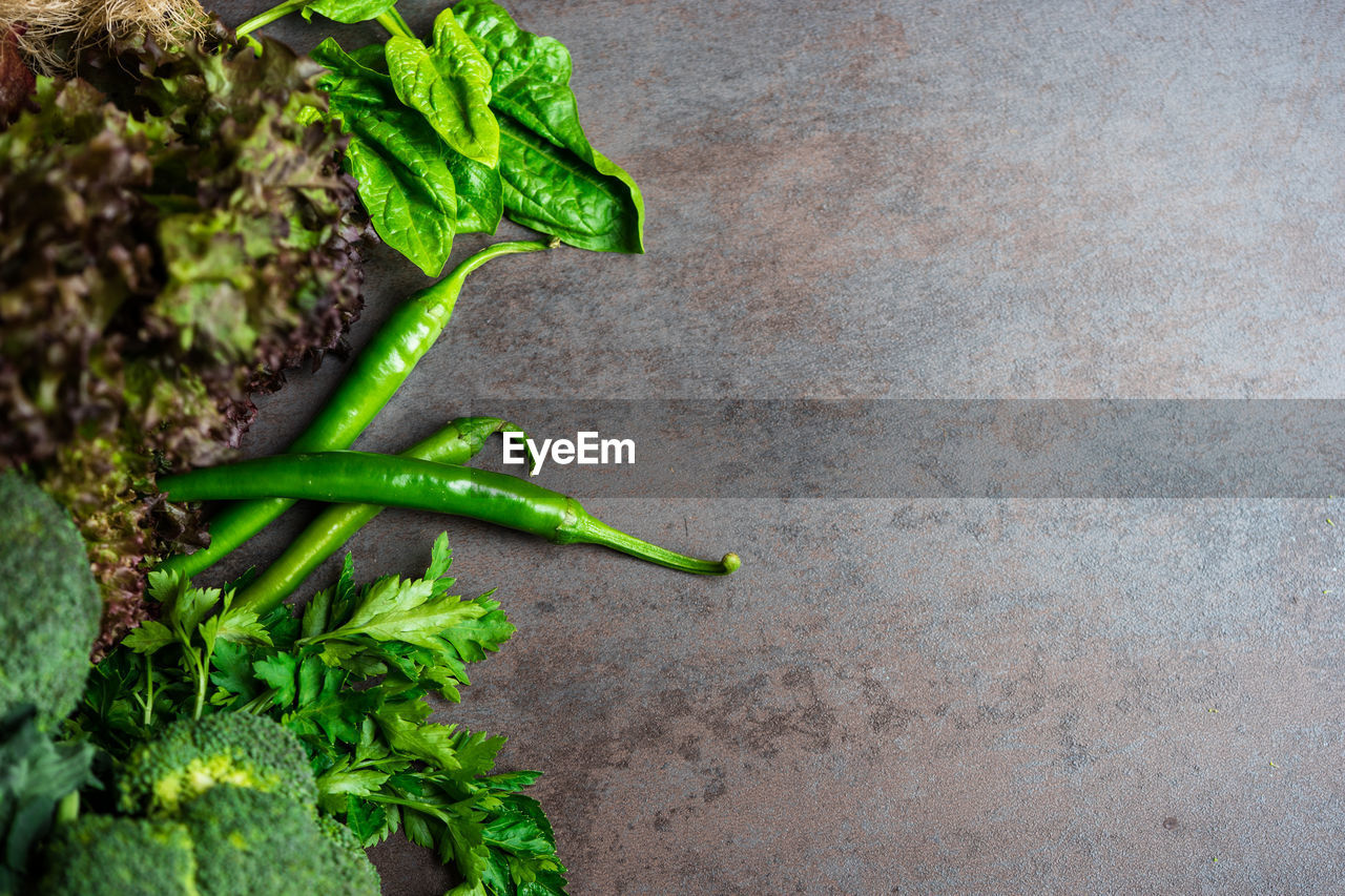 Directly above shot of vegetables on table