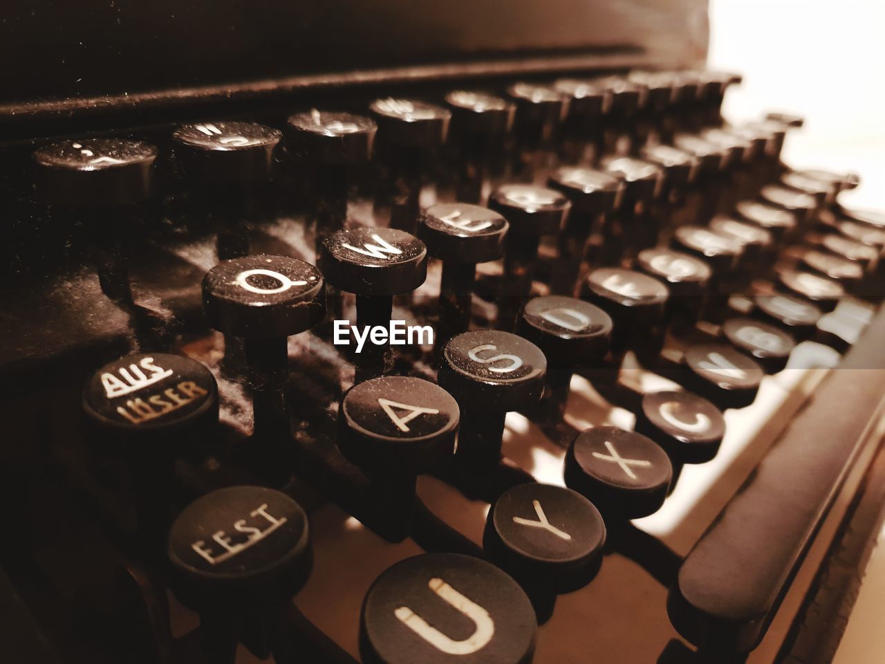 Close-up of old typewriter