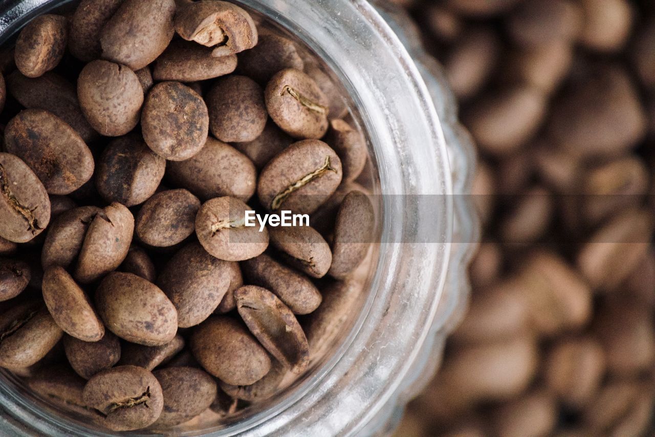 Close-up of roasted coffee beans