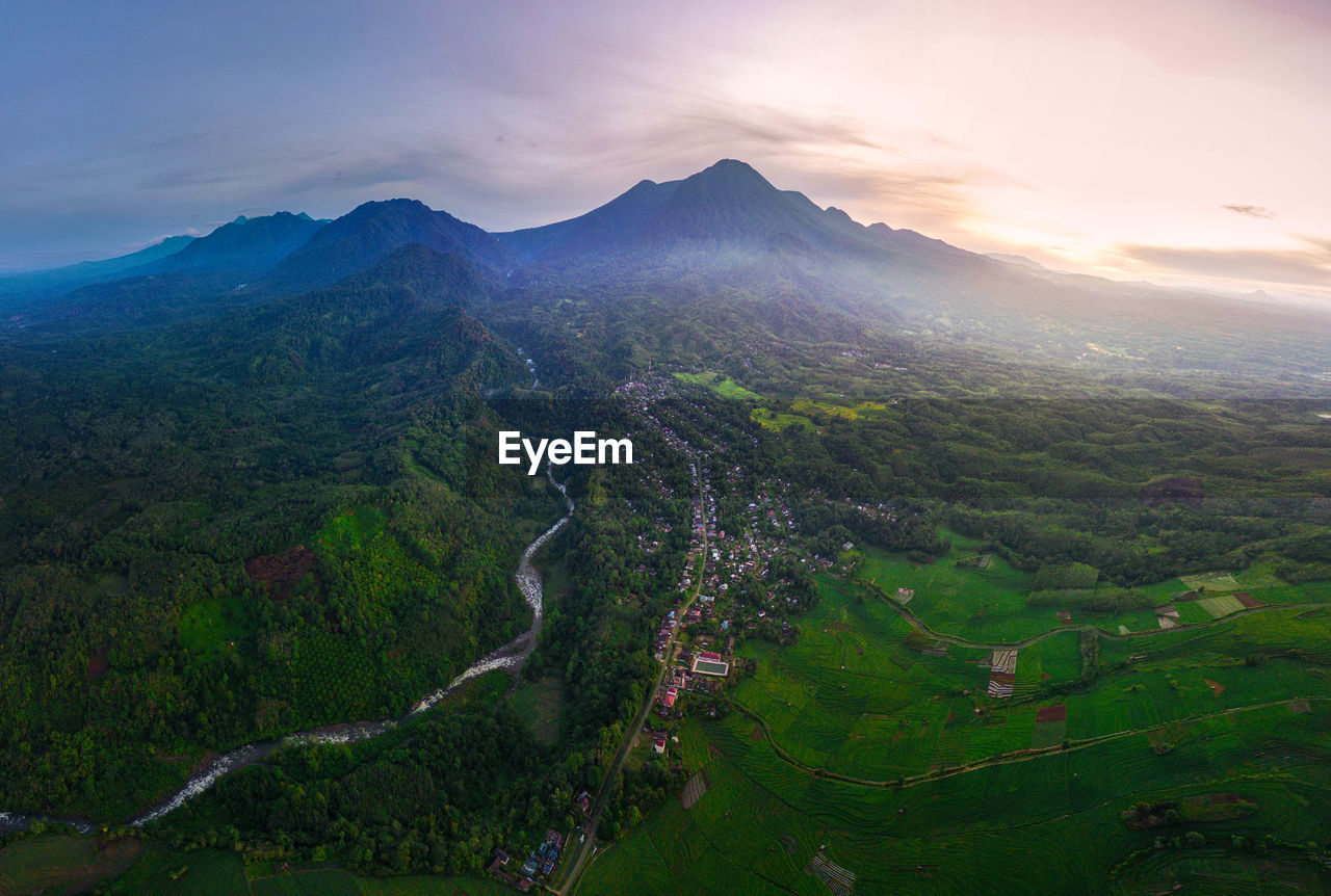 Scenic view of field against sky in rice fields indonesia