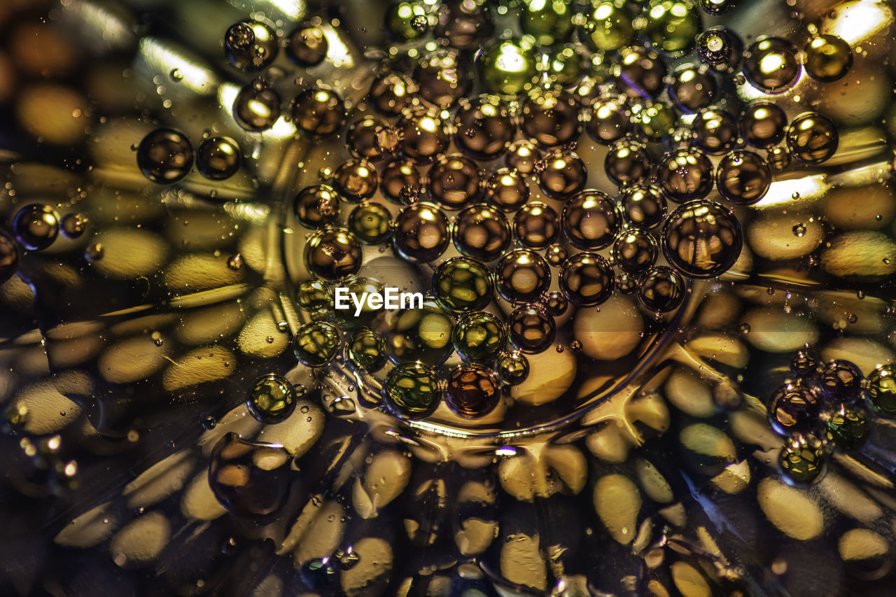 Full frame shot of bubbles in drink