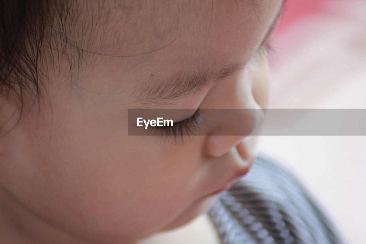 Close-up portrait of cute baby