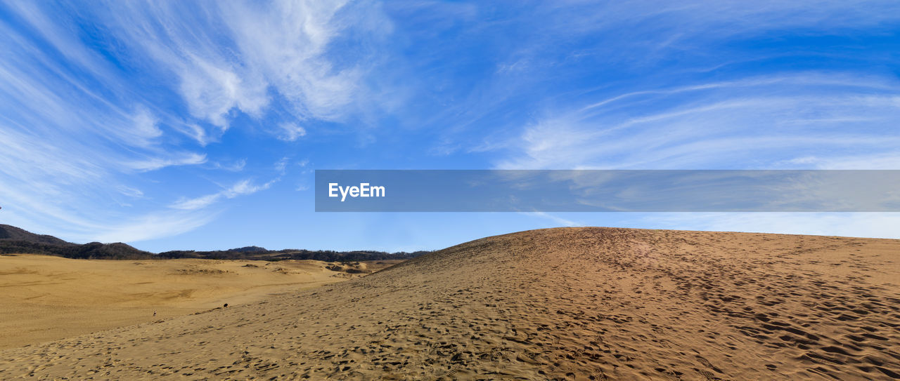 Scenic view of desert against sky