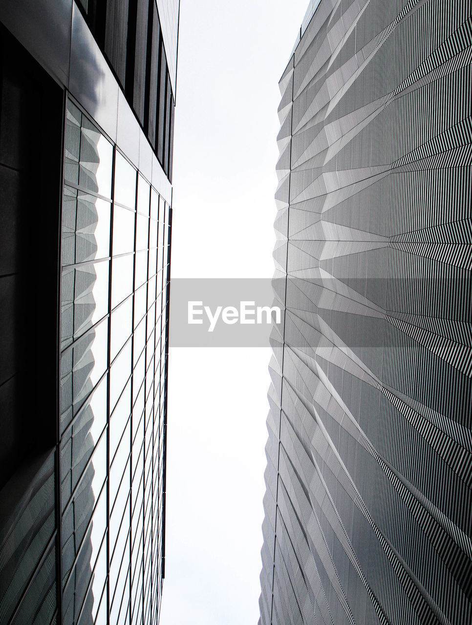 Low angle view of buildings against clear sky