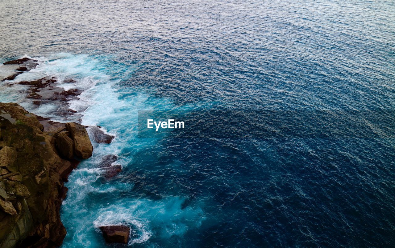 High angle view of sea