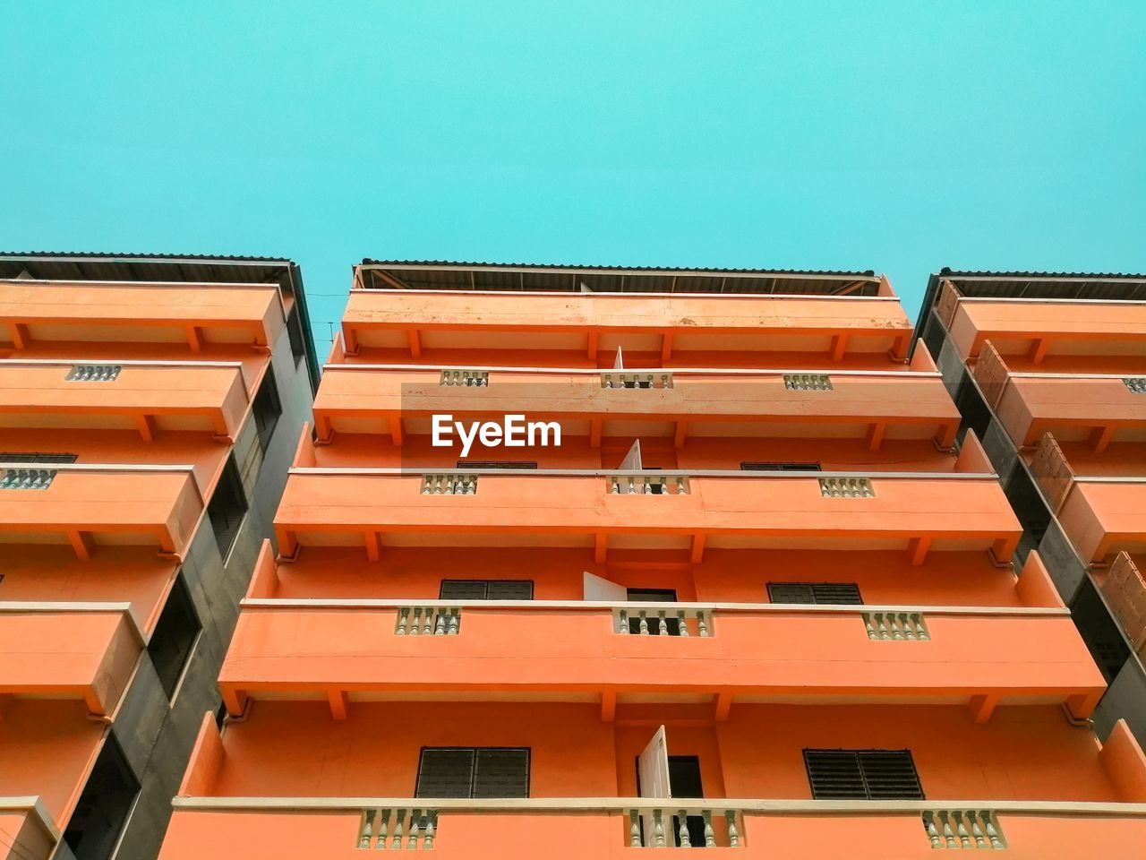 Low angle view of building against clear sky