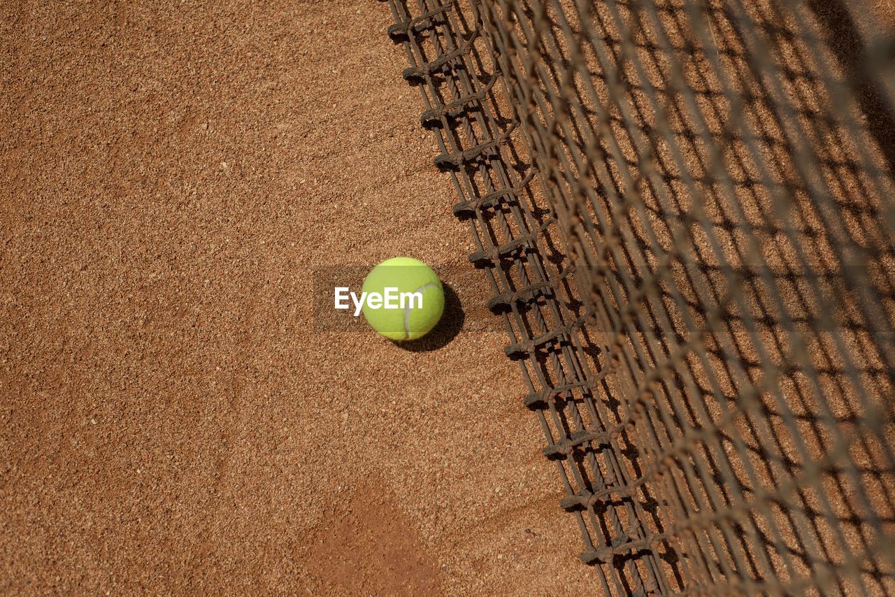 high angle view of tennis ball