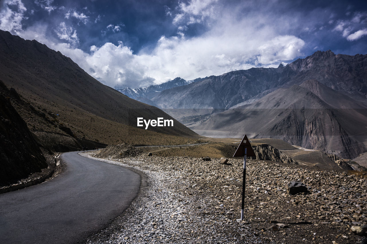 Panoramic view of snowcapped mountains against sky