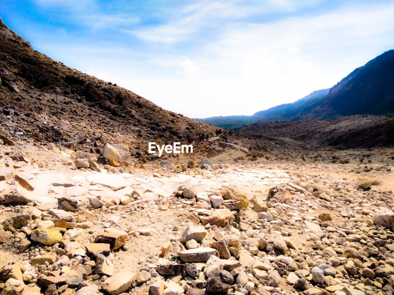 Scenic view of rocky mountains against sky